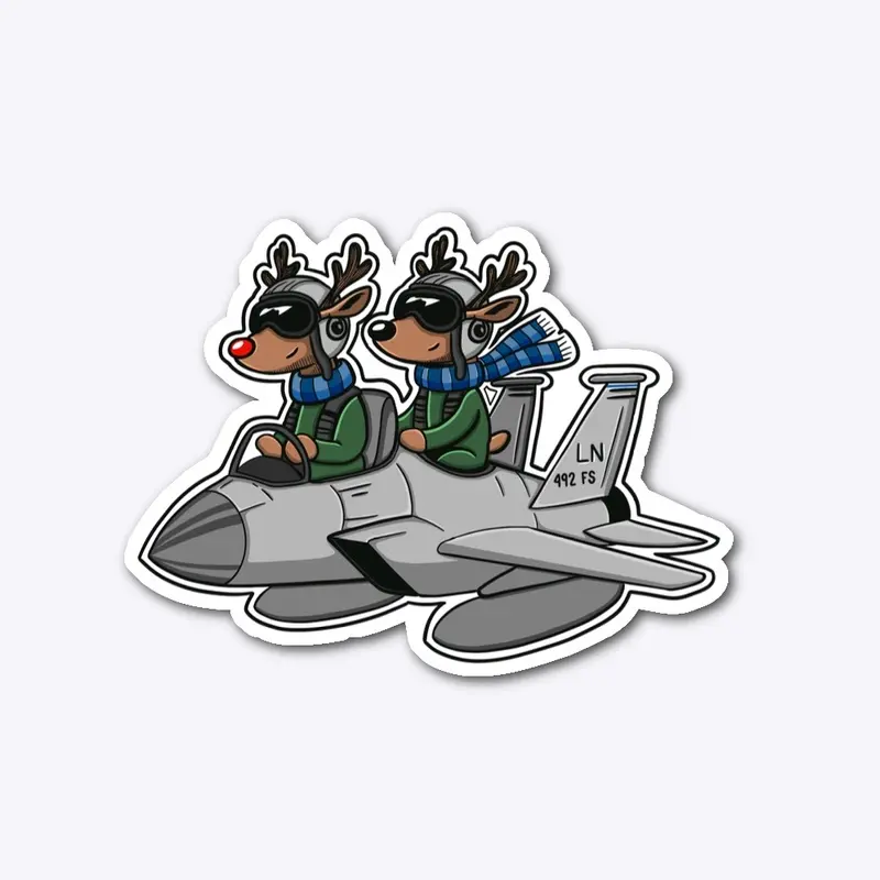 F-15E Lakenheath Reindeer Jet Sticker